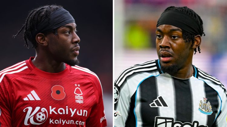 Anthony Elanga playing for Nottingham Forest. Anthony Elanga playing for Newcastle United.