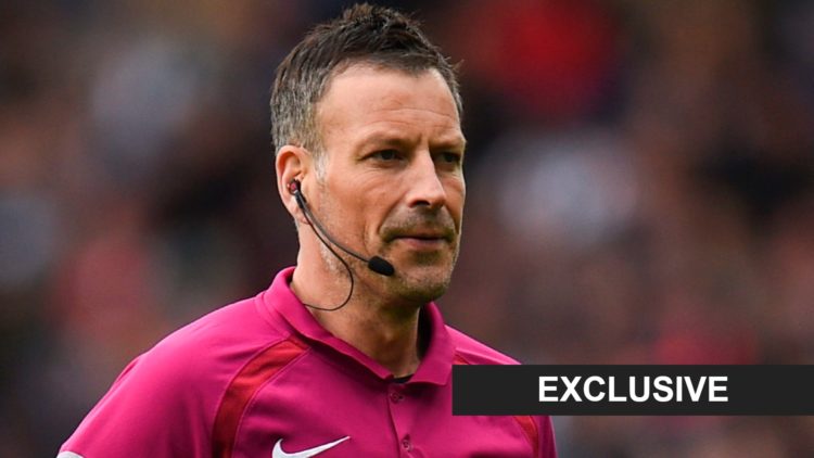 Mark Clattenburg referees a Premier League game.