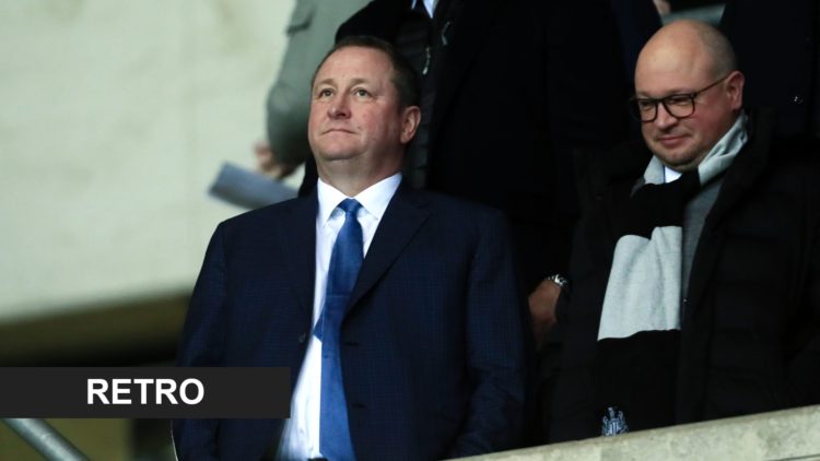 Mike Ashley watches Newcastle United alongside Lee Charnley.