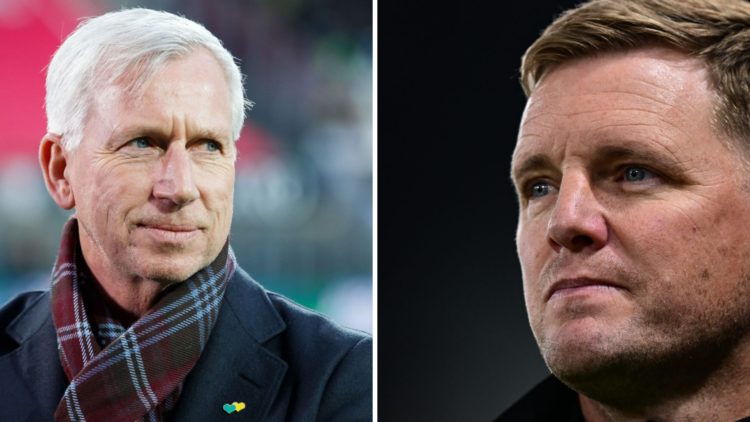 Alan Pardew. Newcastle United manager Eddie Howe.
