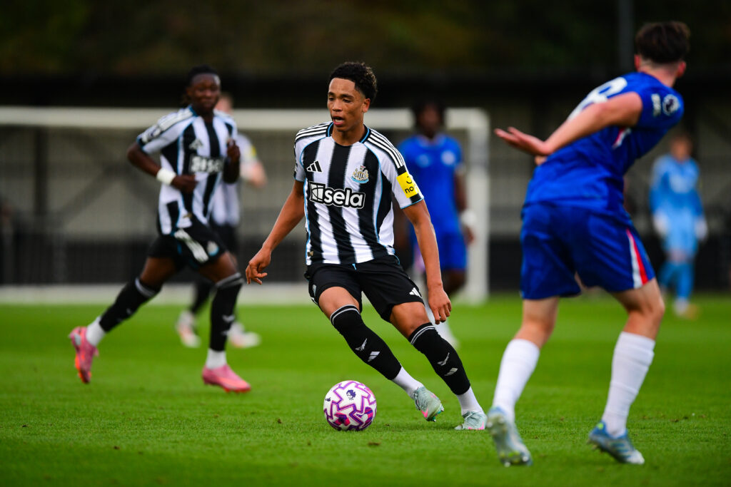 Travis Hernes playing for Newcastle United Under-21s.