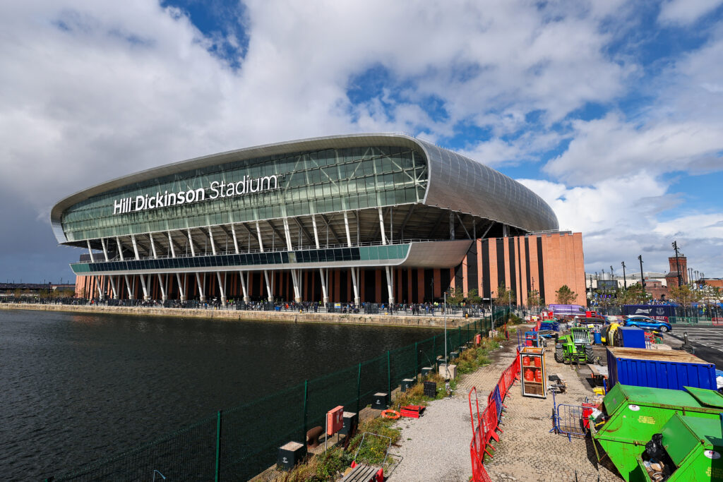 A general view outside of Everton's Hill Dickinson Stadium.