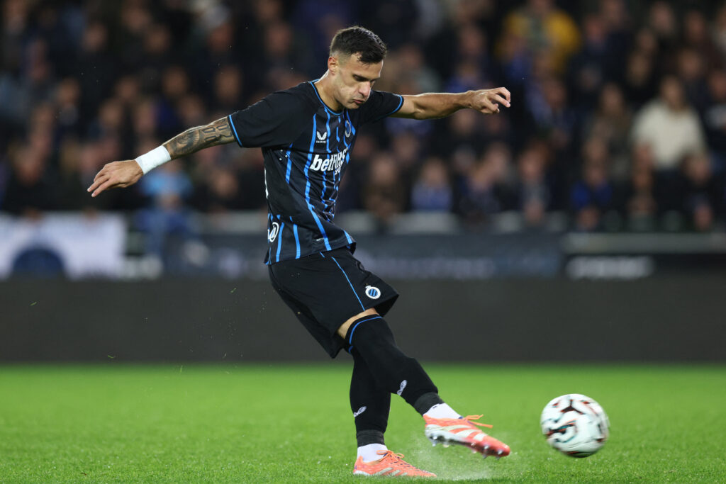 Club Brugge's Aleksandar Stankovic in action against FC Dender EH