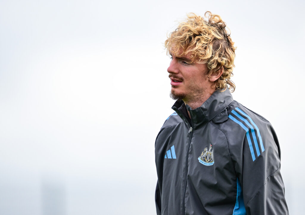 Nick Woltemade trains for Newcastle United.