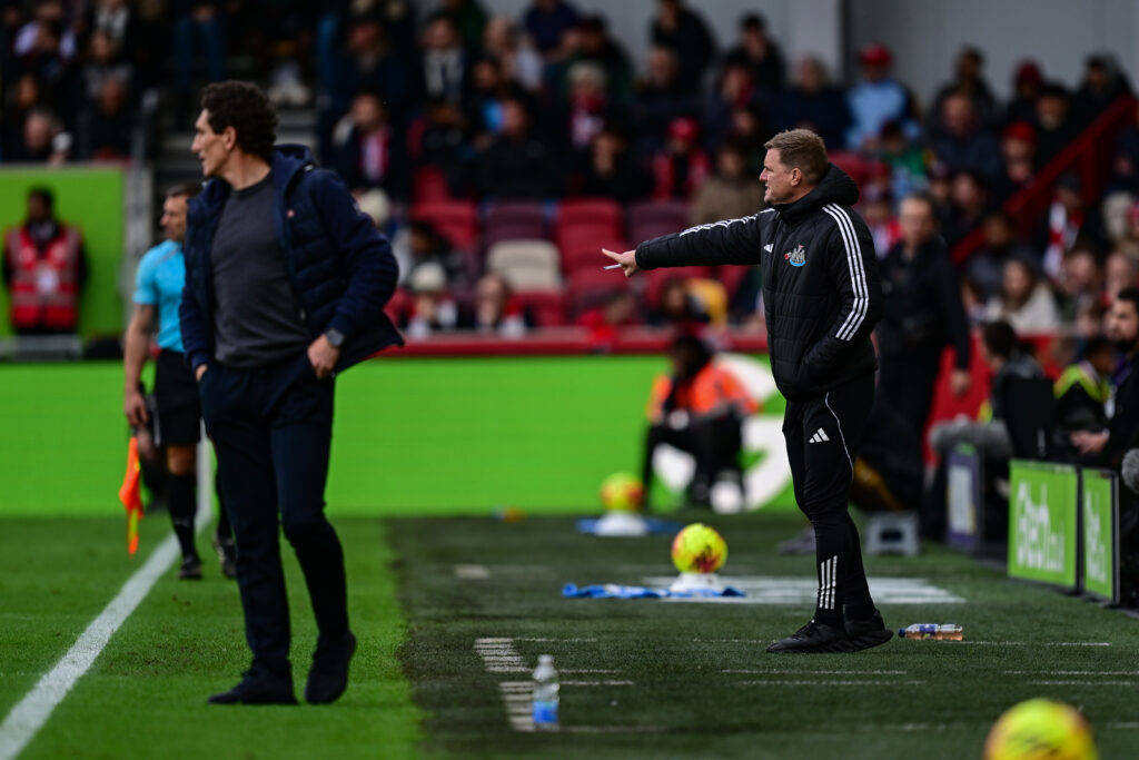 Eddie Howe managing Newcastle United.