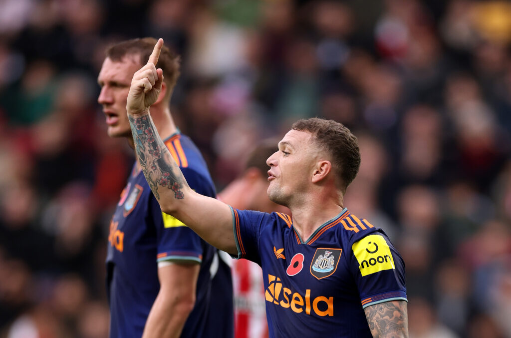 Kieran Trippier reacts during Brentford vs Newcastle United.
