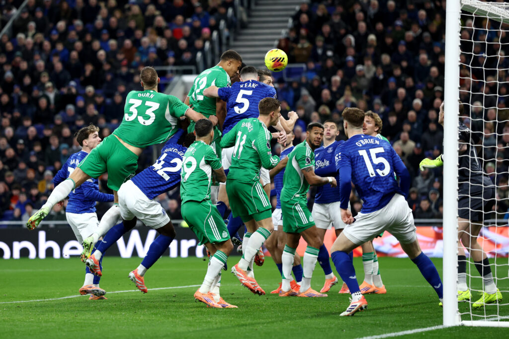 Malick Thiaw goal during Everton v Newcastle United - Premier League