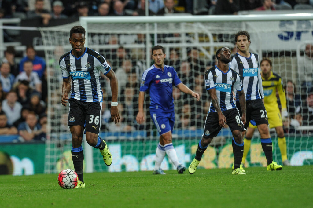 Ivan Toney playing for Newcastle United.