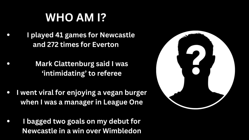 Custom image of 'guess the player' quiz for Newcastle United vs Everton