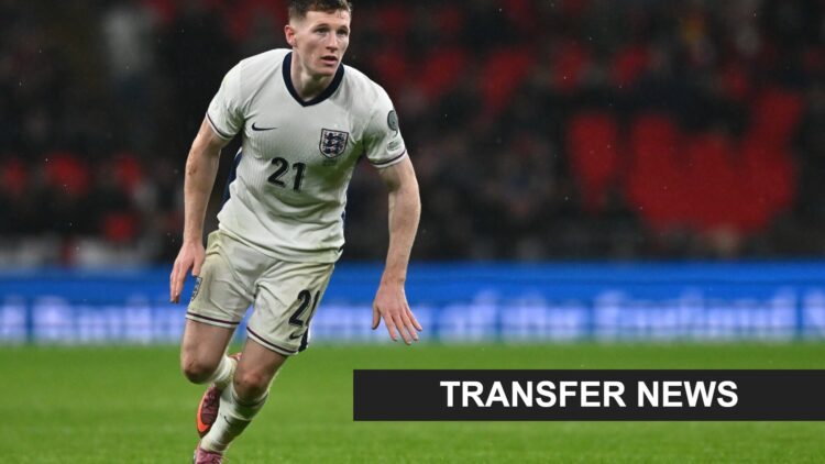 Elliot Anderson playing for England against Serbia in a 2026 World Cup qualifier.