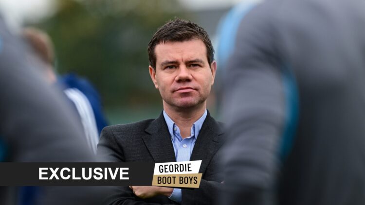 Newcastle United sporting director Ross Wilson watches training.