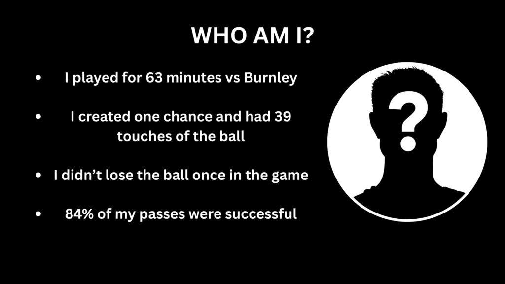 Graphic of quiz question for mystery Newcastle United player vs Burnley.
