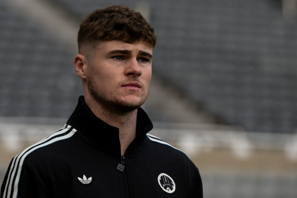 Alex Murphy arrives at St James' Park for Newcastle United vs Burnley.