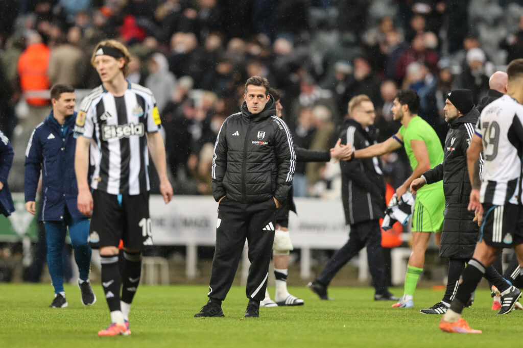 Marco Silva looks dejected after Fulham lose against Newcastle United.