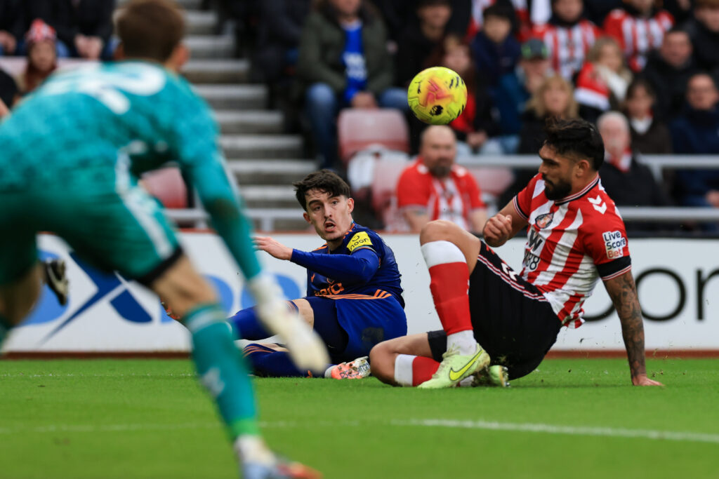 Tino Livramento during Sunderland vs Newcastle United in the Premier League.
