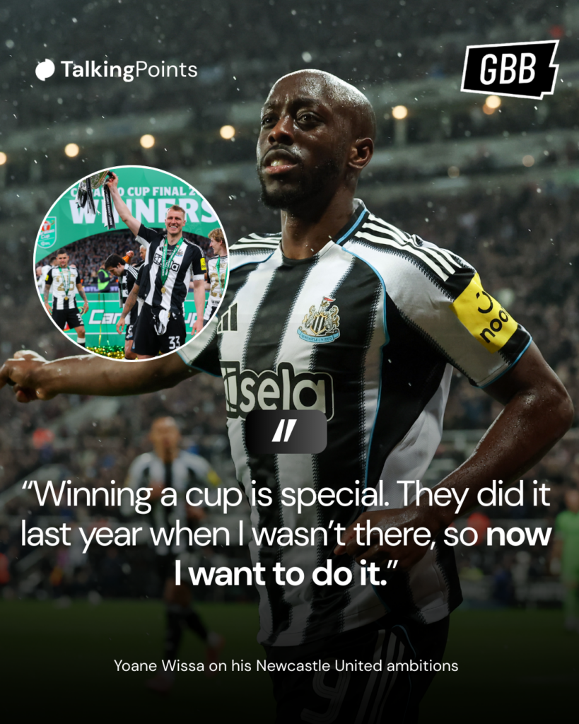 Yoane Wissa on Newcastle United's cup ambitions.
