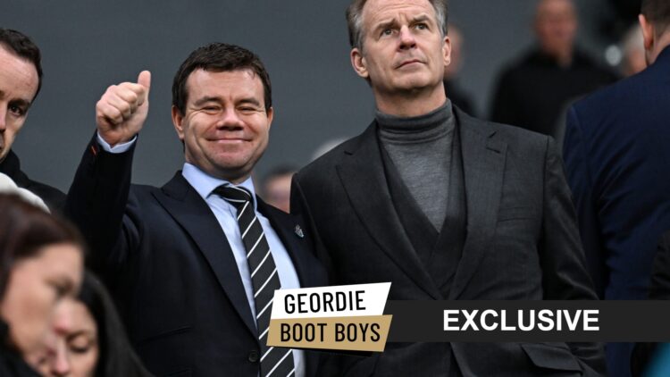 Newcastle United's Ross Wilson and David Hopkinson with exclusive banner overlaid.