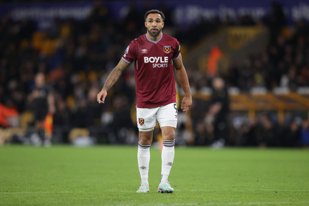 Callum Wilson playing for West Ham against Wolves.