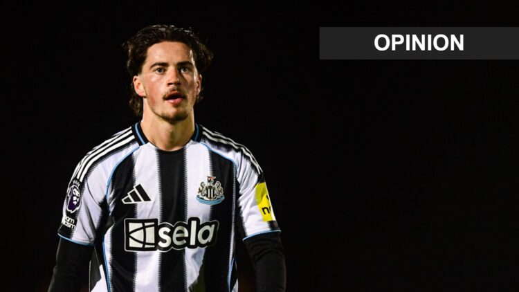 Leo Shahar looks dejected after Newcastle United U21 lose to Norwich U21 in a Premier League 2 match.