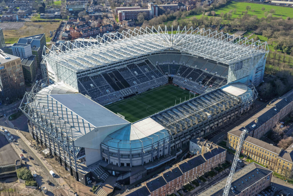 Aerial view of Newcastle United's St James' Park
