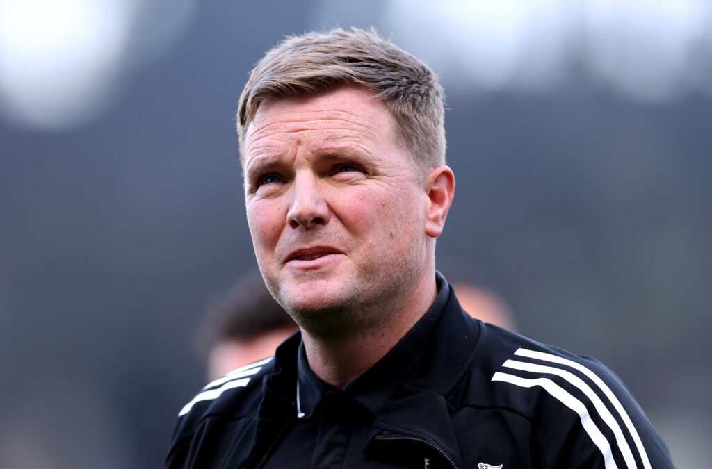 Eddie Howe during Newcastle United's Premier League game with Fulham.