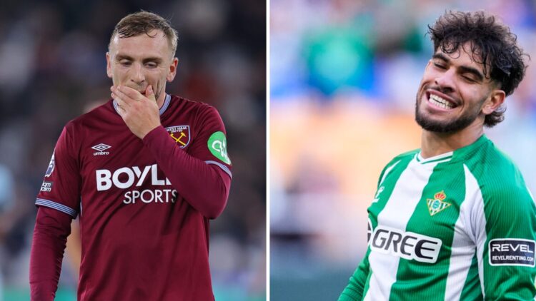 Split image showing Jarrod Bowen and Abde Ezzalzouli